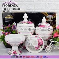 Fiorenza Ceramic Jar Set Candy Cake Flower Motif AK-333