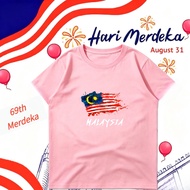 100CM-5XL Baju 2026 Hari Merdeka Malaysia T-shirt Independence Day 69th Merdeka Cotton Unisex Tee St
