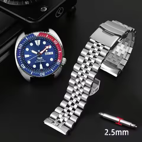 Solid stainless wristband for Seiko steel watch strap abalone series turtle srpa21 srp777 srpc25 srp