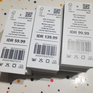 Barcode dollar hang tag 3×7 100pcs BONUS STRAP hangtag clothes label