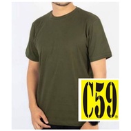 KAOS OBLONG C59 POLOS HIJAU ARMY / OBLONG PRIA DAN WANITA C59 COTTON COMBAD 24S ARMY