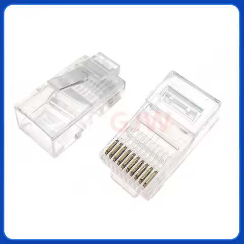 20pcs 10P10C RJ45 RJ48 RJ50 Cat5E UTP Ethernet Connector Network Modular Crystal Plug 10-Pin Network