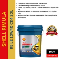 550048187 Shell Rimula R5 LE 10W40 CK4 (20 liters) - Shell CK4 10W40 Diesel Engine Oil