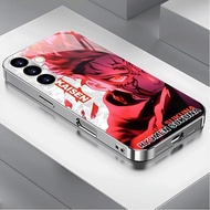 Jujutsu Kaisen Anime 08 Luxury Plated Frame Glass Phone Case For Samsung Galaxy S22 S23 S24 S25 Ultr