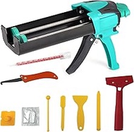 Zyklonix Double Caulking Gun,Dual Epoxy Gun for 400 mL/13.5 fl oz (1:1 Mix Ratio),Manual Dual Compon