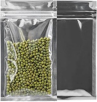 GooGou Resealable Zip Mylar Bag Food Storage Aluminum Foil Bags Smell Proof Pouches 100pcs(5.11x7.87