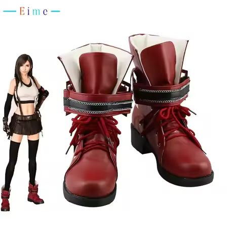 Game FF7 Tifa Lockhart Cosplay Shoes Halloween Carnival Boots Cosplay Props Anime Accessories PU Lea