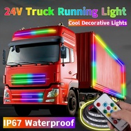 24V LED Truck Light Strips Ambient Light DRL Brake Warning Driving Lights Atmosphere Lamp