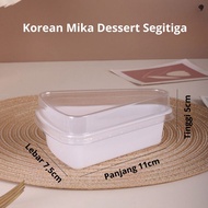 10 Pcs Mika Dessert Segitiga / PREMIUM KOREAN Dessert Box Segitiga Cup Tray Kotak Mika Dessert Cake