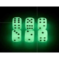 6 / 100 Pcs Dice Luminous Dark Glow Fluorescent Gaming Game Dices 6 Sided Cup Use Bars Club KTV Poly