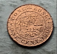 香港1902年1仙硬幣一枚（品相實物如圖，洗過）