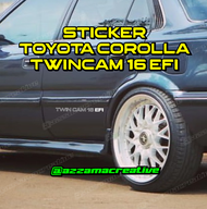 Stiker Twincam 16 EFI Toyota Corolla side door