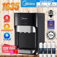 Midea Mild Alkaline Water Dispenser Hot Normal Cold Model: 1631 or 1635 With 4 Halal Water Filter