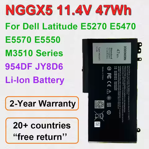 For Dell Latitude E5270 E5470 E5550 E5570 M3510 NGGX5 Laptop Battery 954DF JY8D6 0JY8D6 11.4V 47Wh R