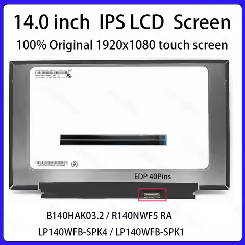 14" LCD Touch Screen B140HAK03.2 R140NWF5 RA LP140WFB-SPK4 K1 For Lenovo Thinkpad T490 T490s T495 T4