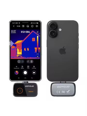 Thermal Camera 512x384 Super Resolution, 256x192 IR Resolution Thermal Imager for IOS iPhone 17/16/1