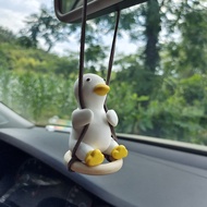 Swinging Duck Car Hanging Ornament, Car Pendant, Cute Swing Duck On Car Rear View Mirror Decoration 