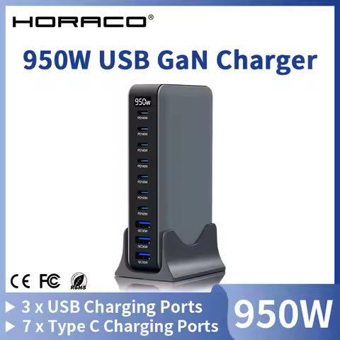 950W USB C GaN Charger 100W PD3.0 PPS QC3.0 Multiport Fast Charging Station For Laptop iPhone Samsun