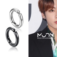 Bông tai khoen tròn dày 2.5mm kẹp không cần bấm lỗ tai không rỉ sét style idol bts hàn quốc kpop