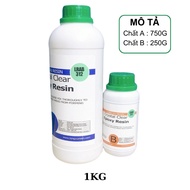 Bộ 1KG Keo Epoxy Trong Suốt Cao Cấp - Chuyên Dùng Đổ Bàn Làm đồ Handmade - Crystal Clear Epoxy Resin