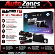 DIAMOND X18 3 Channel Dash Cam 4K + 2K + 2K Triple Camera WiFi Recorder