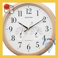 Rhythm (RHYTHM) radio controlled clock quiet continuous second hand with temperature and humidity meter brown (wood grain) Φ33x4.5cm 8MY553SR23