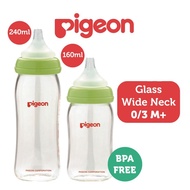 Pigeon SofTouch Wide-Neck Nursing Bottle (Glass) 160ml+240ml + FREE Baby Bottles &amp; Accessories Cleanser 50mlx2
