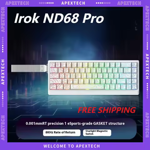 Irok ND68 Pro 65% Hot-Swappable Wireless Mechanical Keyboard | Gasket Mount | Tri-Mode RGB | Compact