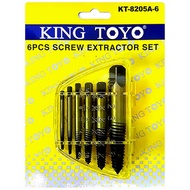 KING TOYO KT-8205A-6 (6pcs) Screw Extractor Set KIT Broken Screw Remover ID34155
