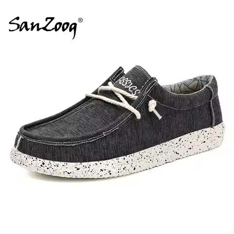 Dude Shoes Men Canvas Shoes Summer Casual Loafers Men's Moccasins Breathable Comfortable Plus Big Si