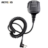 Retevis 2 Pin Walkie Talkies ไมโครโฟนลำโพงแบบใช้มือถือ IP54กันน้ำลำโพง Mic ใช้งานร่วมกับ Two Way วิท