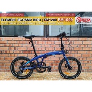 CHEAPEST FOLDING BIKE 20" ELEMENT ECOSMO BIRU 8SPEED SENSAH