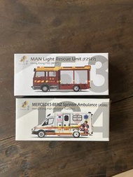 Tiny 微影 53 104 MAN 輕型救援車 F2527 及救護車 A586