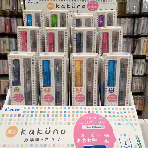 Pilot kakuno Transparent Barrel Fountain Pen,F/M Smiley Face Nib Ergonomic Grip Perfect For Primary 