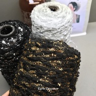 Gold Glitter Yarn for Crochet Yarn for Bag Black Fluffy Yarn Crochet Thread Silver Sequin yarn 50g G