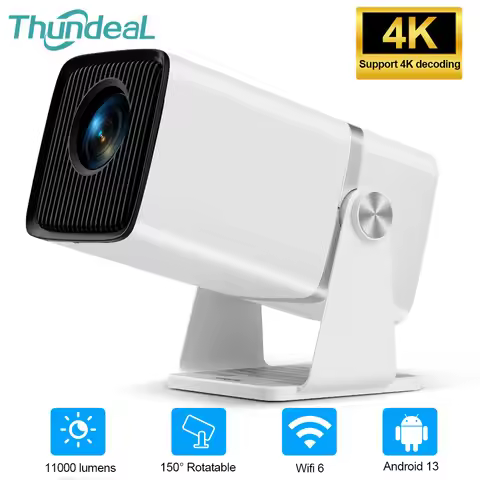 ThundeaL Mini Projector TD80W Full HD 1080P 4K Android WiFi Projector For Movies TD80 Smart Tv Home 