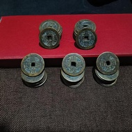 Brass Five Emperor Coins Ancient Coins Handmade Casting Antique Five Emperor Coins Old Copper Coins 