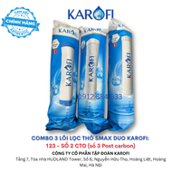 Bộ 3 lõi lọc nước Karofi 123 CTO Smax Duo với lõi số 2 CTO lưới dùng cho các model S-S038O-P1310 P95