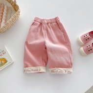 Girls' Solid Color Casual Pants0-Autumn Children's Clothing for Girls Fashion Pants Kids Autumn Outf