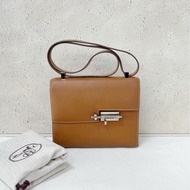 Hermes Verrou 23 手槍包 金棕銀扣