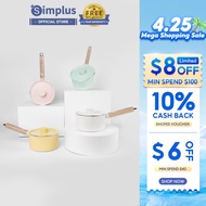 【New Launch】Simplus Macarone Milk Pot 16CM Baby Supplementary Food Pot Non stick Pot Instant Noodle Pot