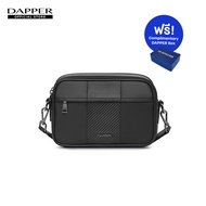 DAPPER กระเป๋าสะพายข้าง Carbon Fiber Panel Crossbody Bag สีดำ + DAPPER Box