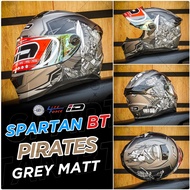หมวกกันน็อค ID SPARTAN  BT รองรับ Blutooth มีให้เลือกหลายสี  3 Size ( หมวกกันน็อค จาก INDEX ) S3 เทา