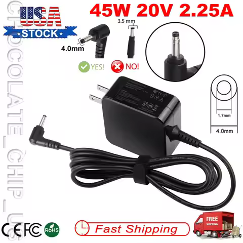 AC Adapter For Lenovo IdeaPad Slim 1-14AST-05 Type 81VS Laptop 45W Charger Cord