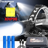 Most Powerful XHP90.2 Led Headlamp 8000LM Rechargeable Headlight Waterproof Zooma Fishing Light