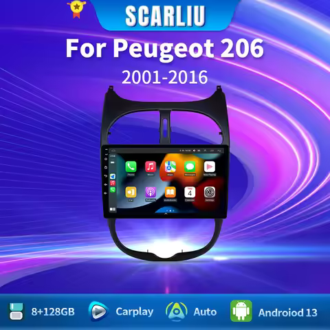 For Peugeot 206 206CC 206SW 2001 - 2016 Multimedia Player Carplay Stereo GPS DSP DVD Head Unit 2 Din