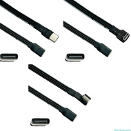 dingdongaa USB C Male to USB C Female Extension Cable 90 Degree Ribbon Flat USB C Cable