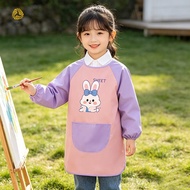 Kids Waterproof Art Apron - Long Sleeve Painting Smock for Kindergarten Pottery