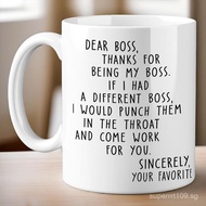 Dear Boss 11oz Ceramic Mug, Best Boss Coffee Mug, Best Boss Gifts Funny Boss Gift - Reusable Coffee 