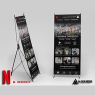 CETAK X BANNER WISUDA TEMA NETFLIX, X BANNER WISUDA TEMA THREADS, X